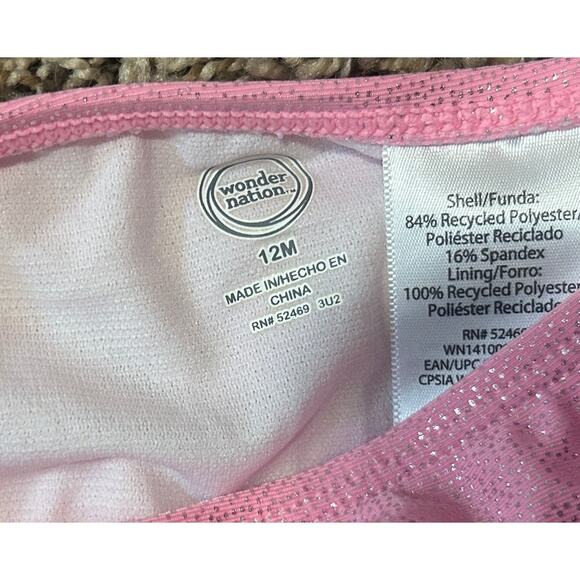 Wonder Nation Girls' Mermaid Patten Pink Bikini 12 Months - Picture 2 of 3